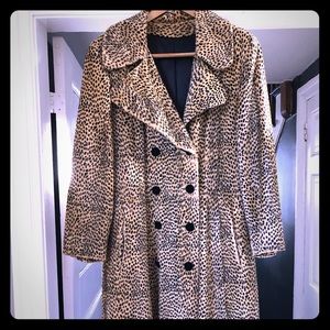 Vintage leopard cheetah coat faux fur